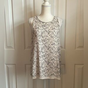 LILA ROSE Women Layered Floral Top, Black and Cream, Size Medium
